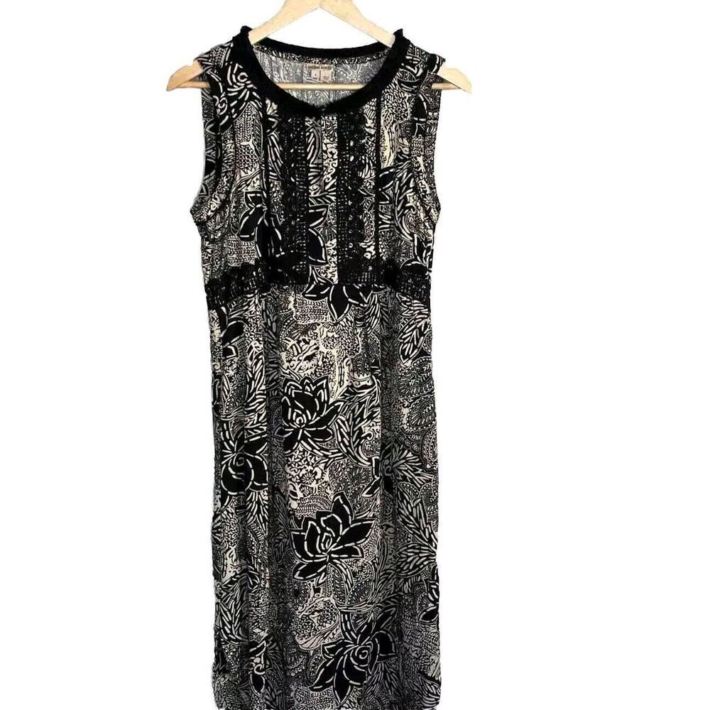 Anthropologie Holding Horses Women's Black Sleeveless Suraja Floral Lace Dress 6